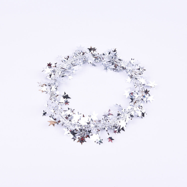 Star Tinsel Garland for Colorful Christmas Sparkle