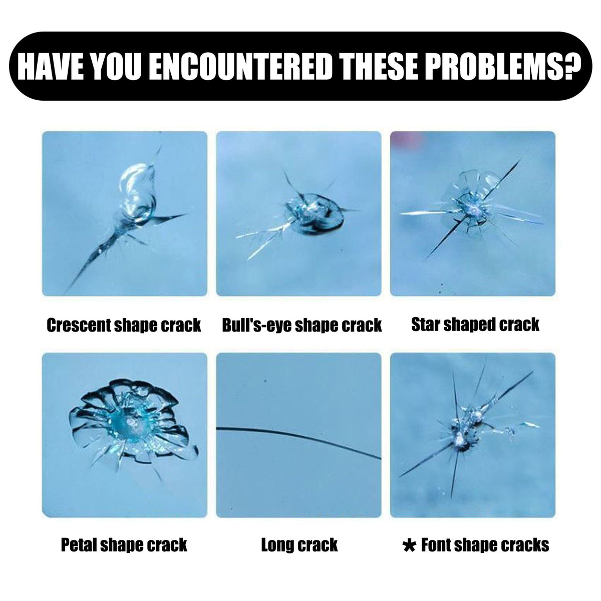 Windshield Glass Repair Kit for Small Chips & Cracks