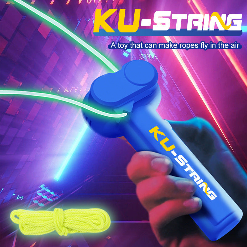 Glow-in-the-Dark Rope Launcher Toy for Night Play