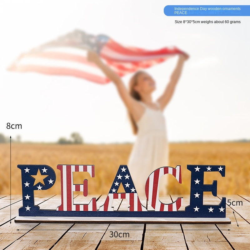 4th of July Wooden Letters Patriotic Tabletop Decor