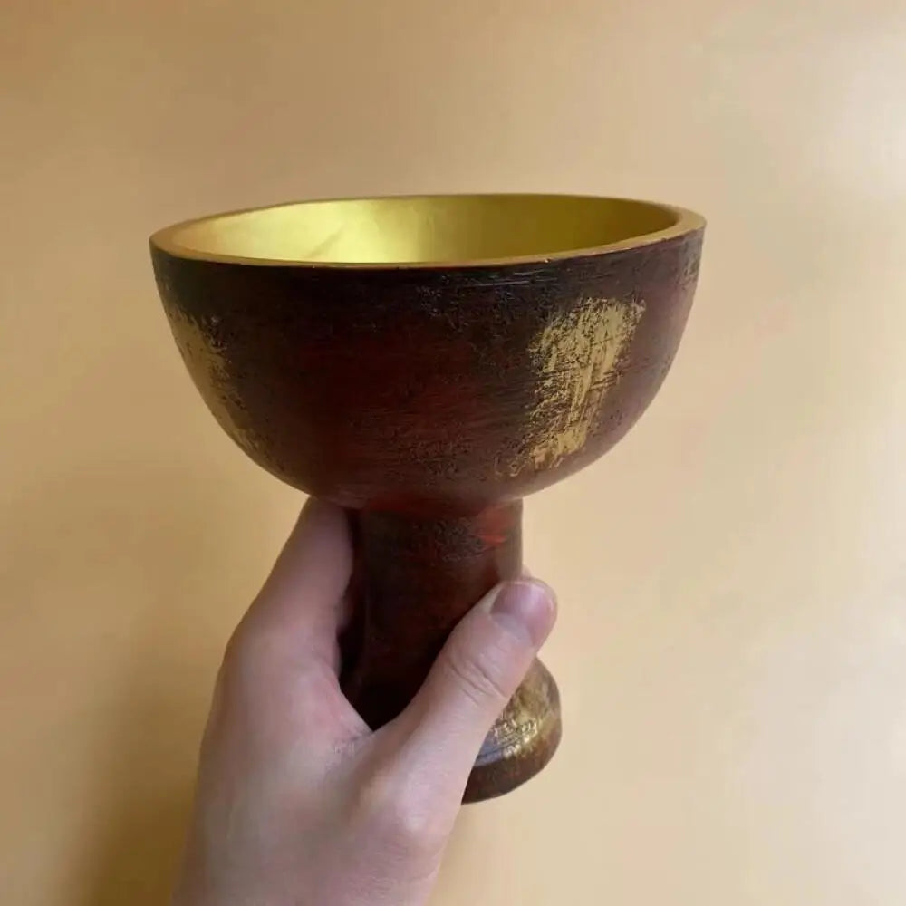 Holy Grail Cup Prop for Cosplay: Aged Gold Leaf Resin
