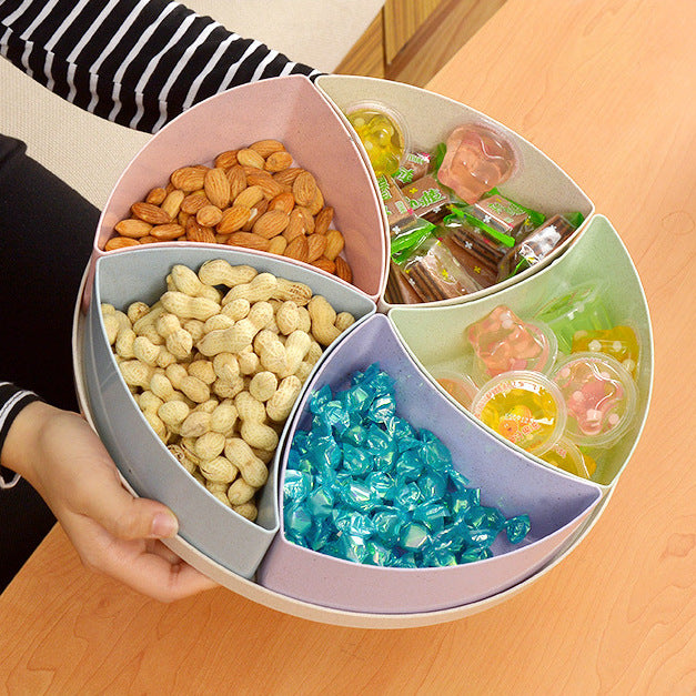 Nordic Divided Snack Tray With Lid for Coffee Table