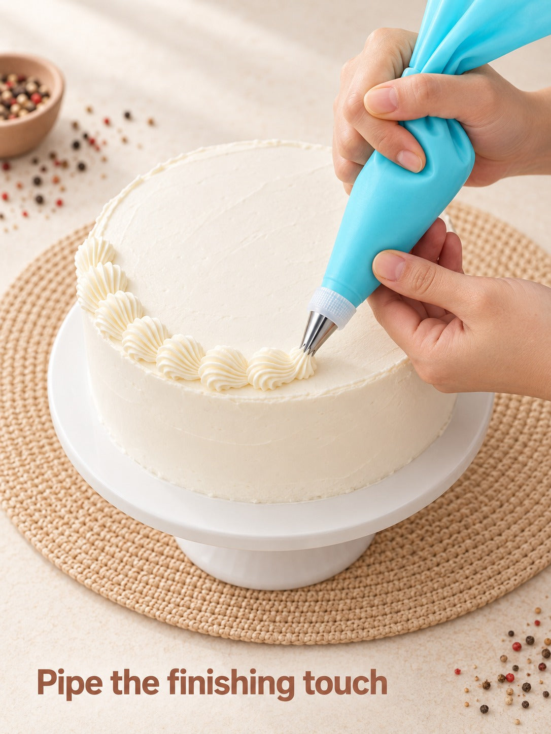 46-Piece Cake Decorating Kit with 24 Numbered Piping Tips
