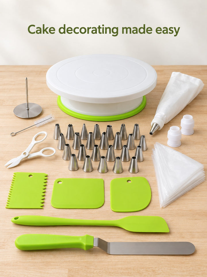 46-Piece Cake Decorating Kit with Turntable & Tips