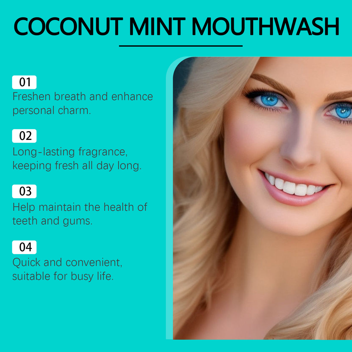 Coconut Mint Mouthwash for Fresh Breath & Clean Teeth