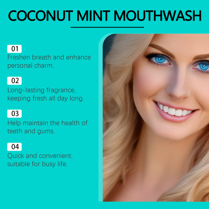 Coconut Mint Mouthwash for Fresh Breath & Clean Teeth