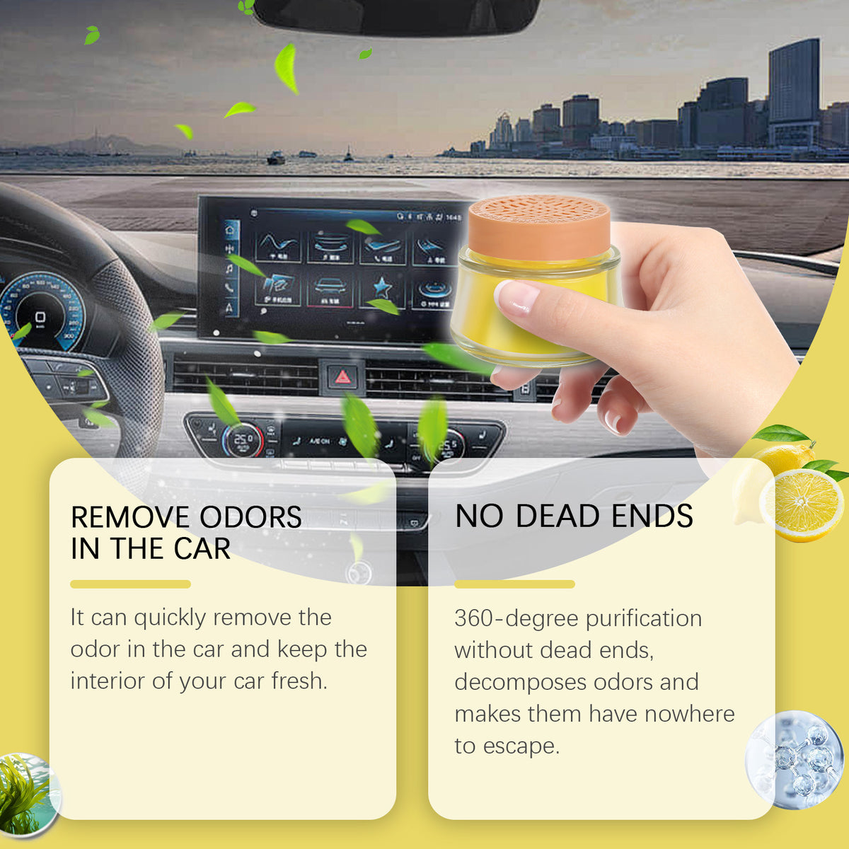 Lemon Car Air Freshener Balm for Lasting Freshness