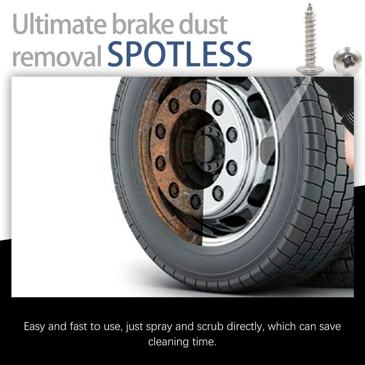 Wheel Cleaner Spray for Brake Dust and Hub Grime Removal