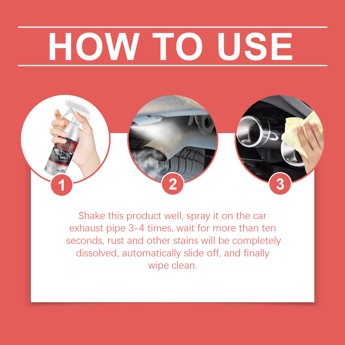 Car Exhaust Cleaner Spray for a Glossy Pipe Finish