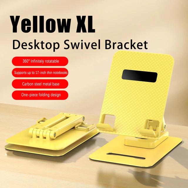 Foldable Desk Laptop Stand with 360° Swivel Steel Base