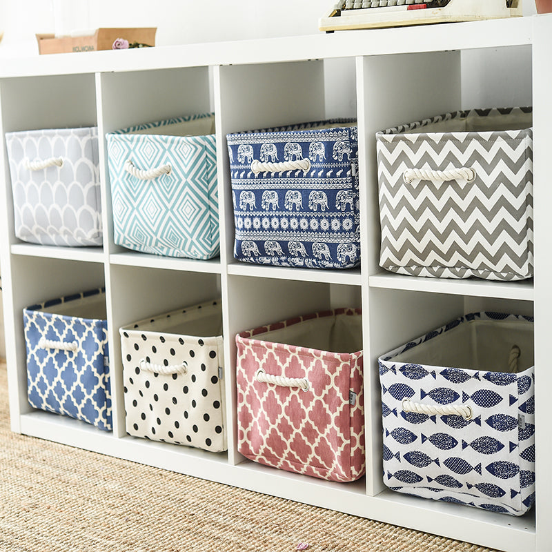 Foldable Fabric Storage Cube Basket for Nursery Toys