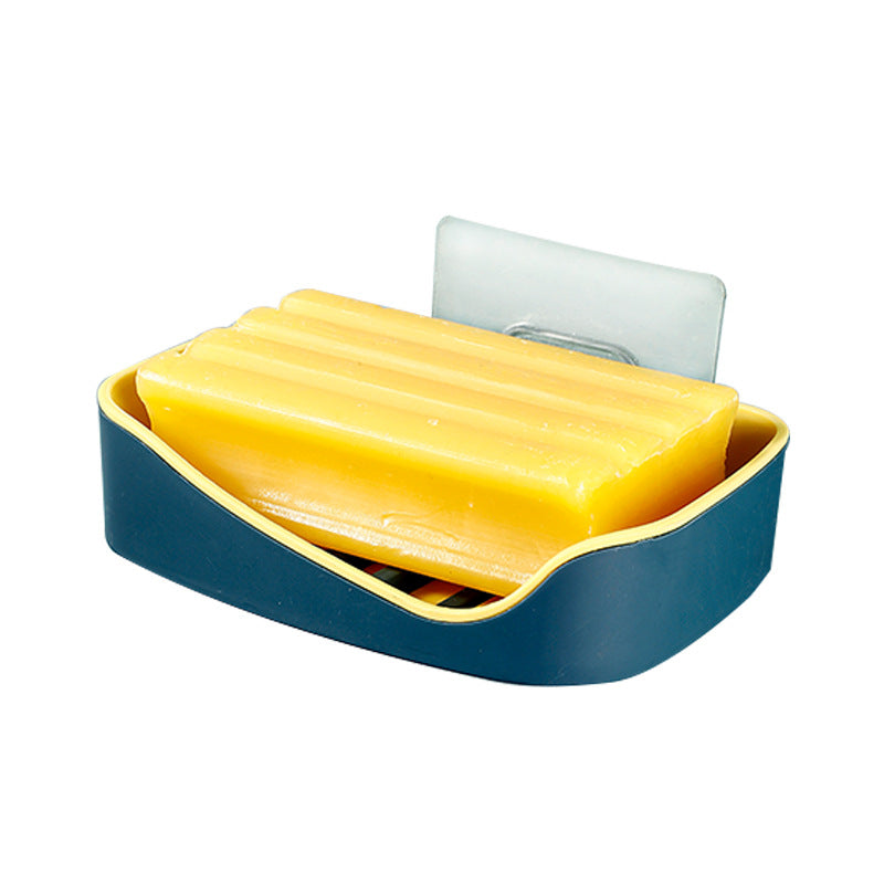 Suction Wall Soap Box with Drainage Ridges, No Drilling