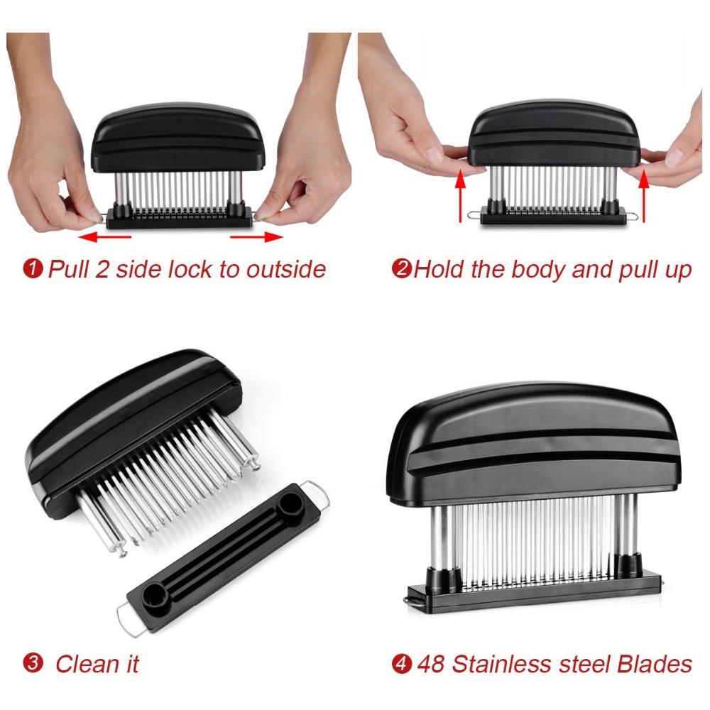 48 Blade Meat Tenderizer for Tender Steak & Marinade