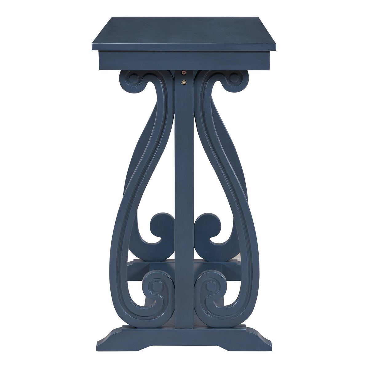 48-Inch Navy Farmhouse Console Table with Open Shelf