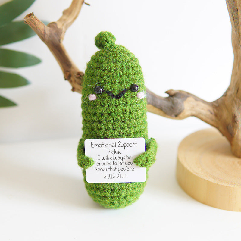 Crocheted Encouragement Doll for Cheerful Desk Decor
