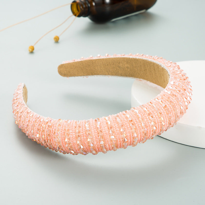Beaded Hair Hoop Headband for Colorful Polished Style