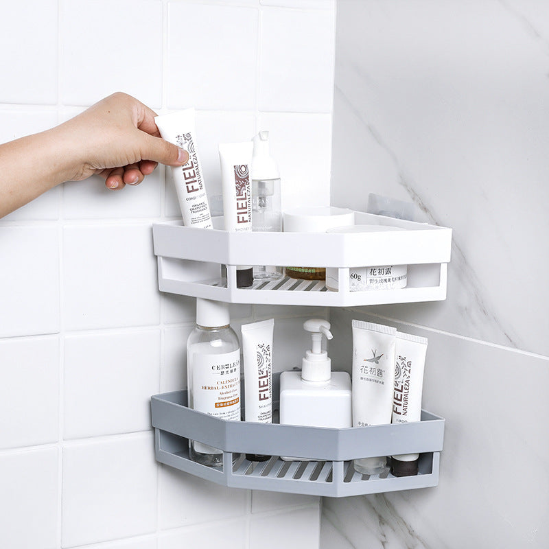 No Drill Corner Shower Caddy for Tile Bathroom Storage