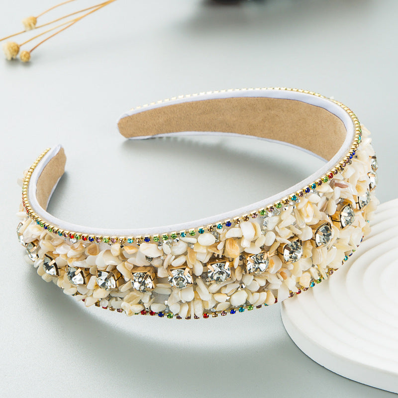 Jeweled Beaded Headband - Colorful Crystal Statement Piece