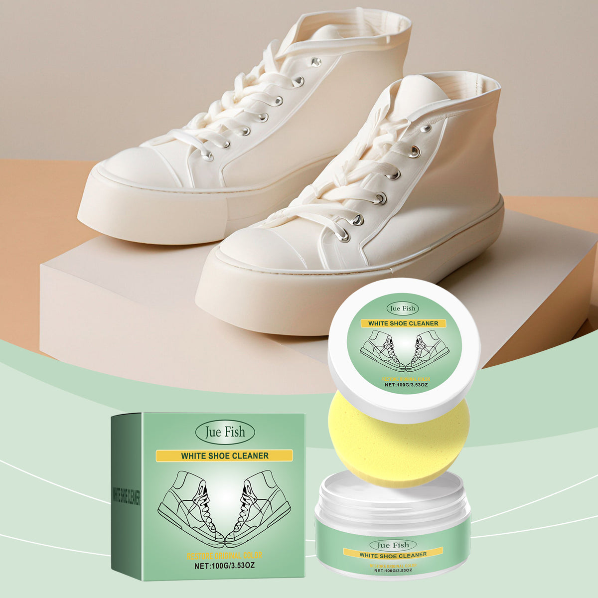 White Shoe Cleaner Cream for Fast Stain Removal Care