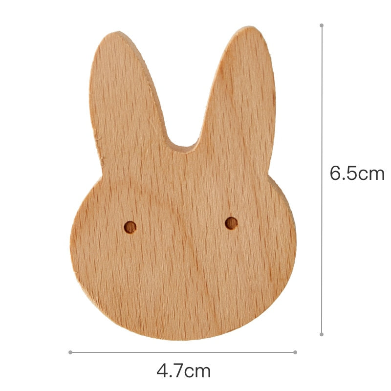 Kids' Wooden Animal Wall Hooks for Playful Storage