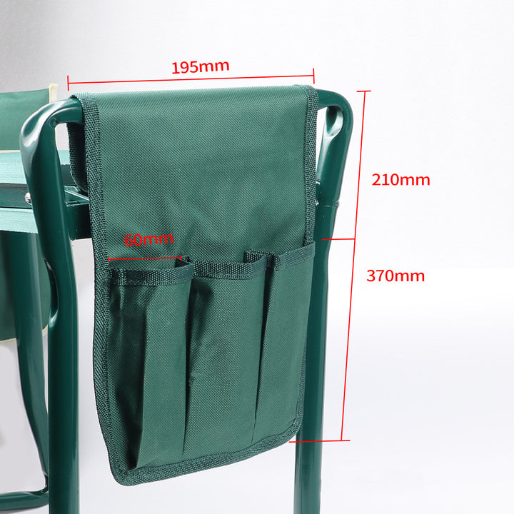 Garden Kneeling Stool with Tool Kit and Padded Pad