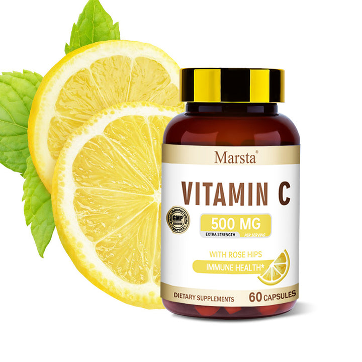 Vitamin C Capsules with Rose Hips — Extra Strength Immune
