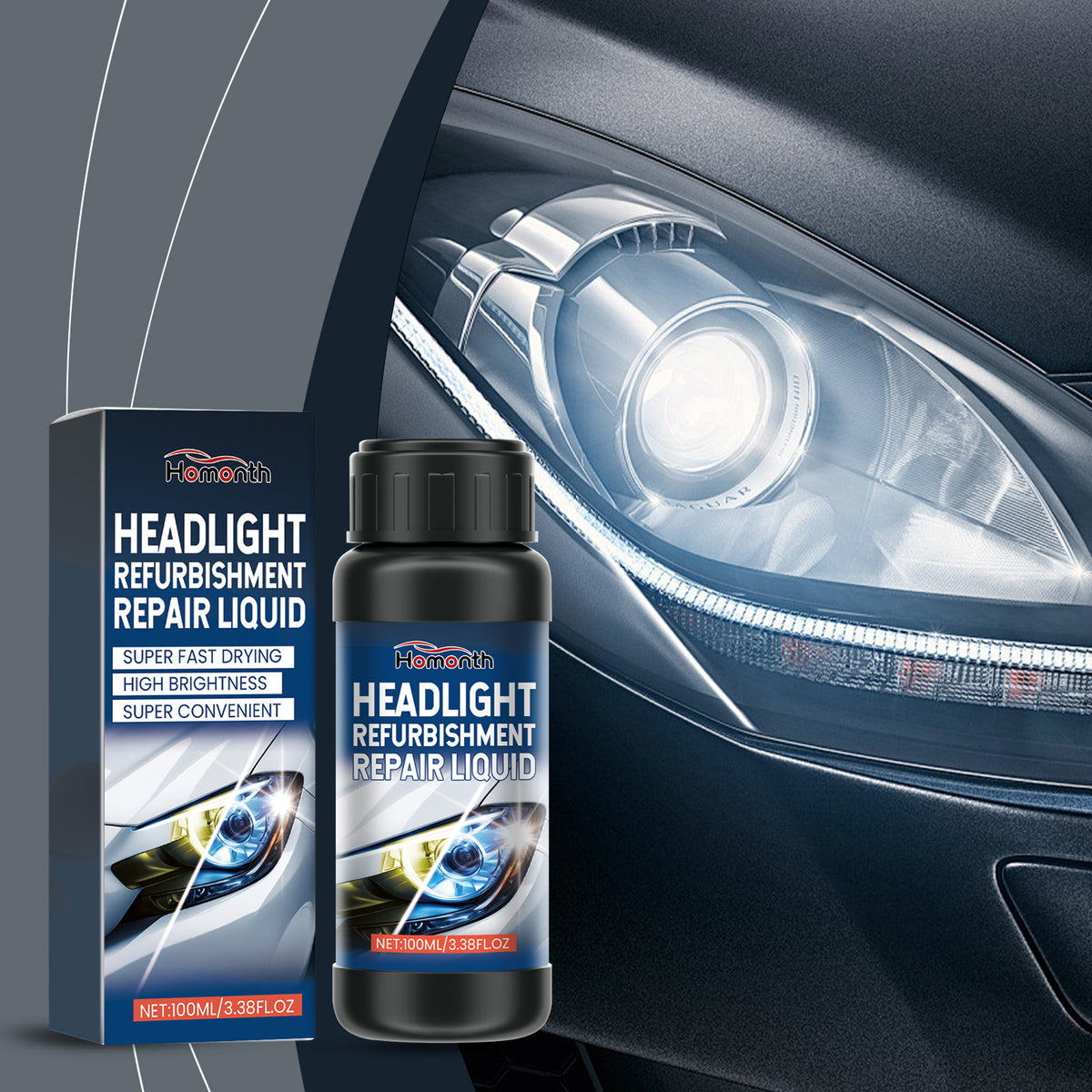 Headlight Restoration Liquid for Crystal-Clear Lenses