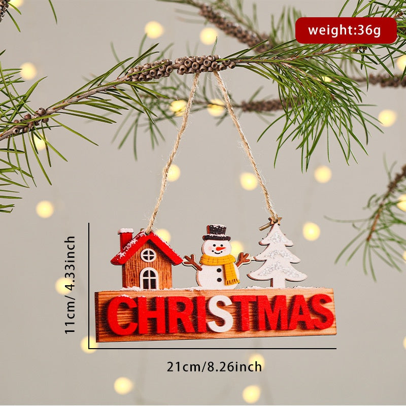 Christmas Welcome Door Sign – Rustic Wooden Decor