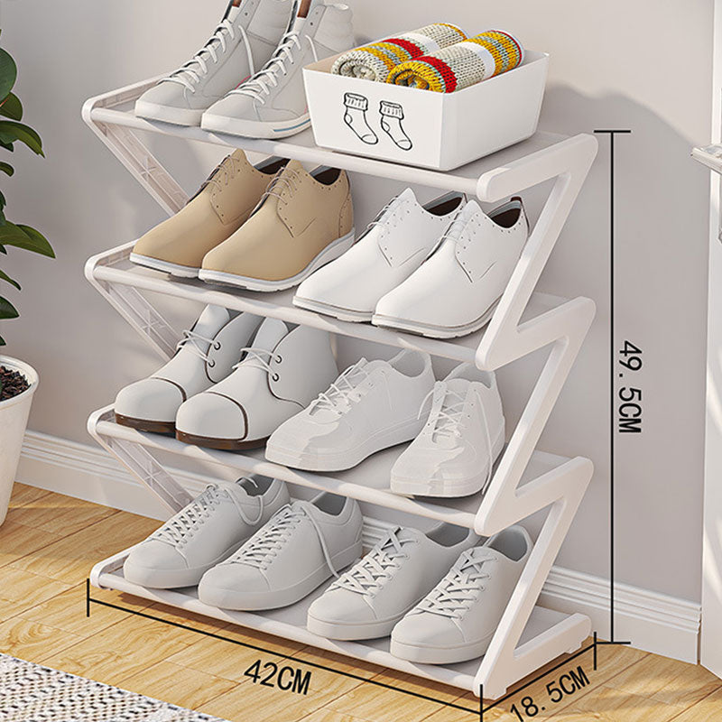 Z-Shaped Shoe Rack: Holds 8 Pairs in Slim Footprint