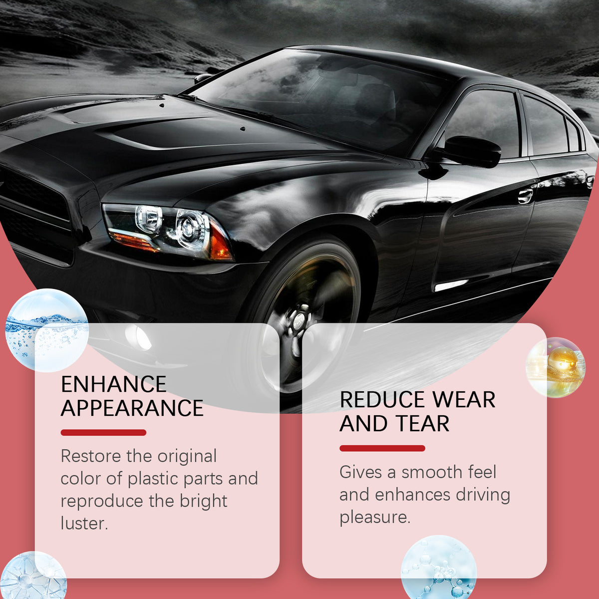 Black Plastic Trim Restorer for Car Interior & Trim