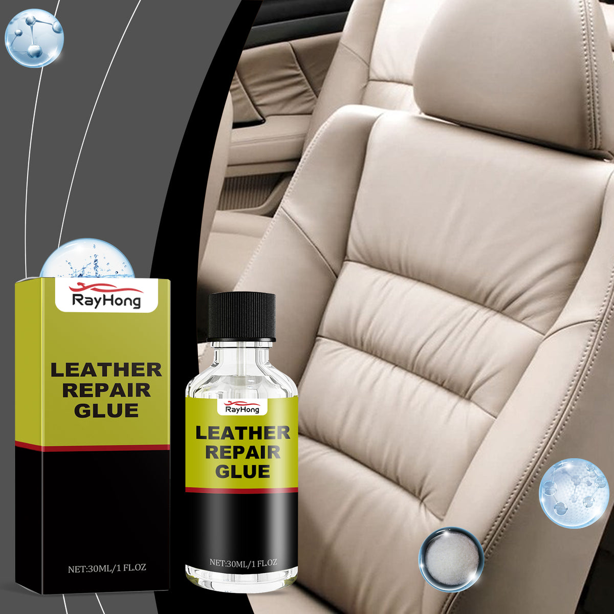 Automotive Leather Repair Fluid for Glossy Crack Repair