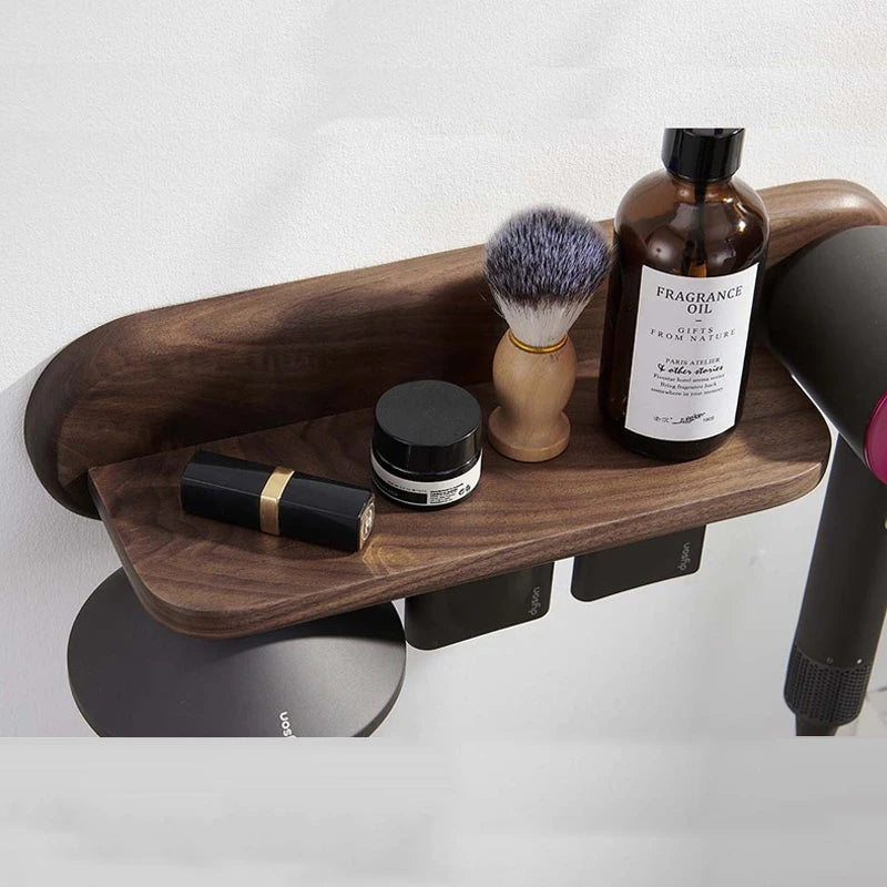 Walnut Wall Mount Hair Dryer Holder for Dyson Supersonic