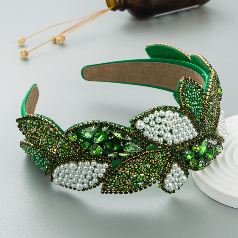 Baroque Rhinestone Pearl Headband for Statement Style