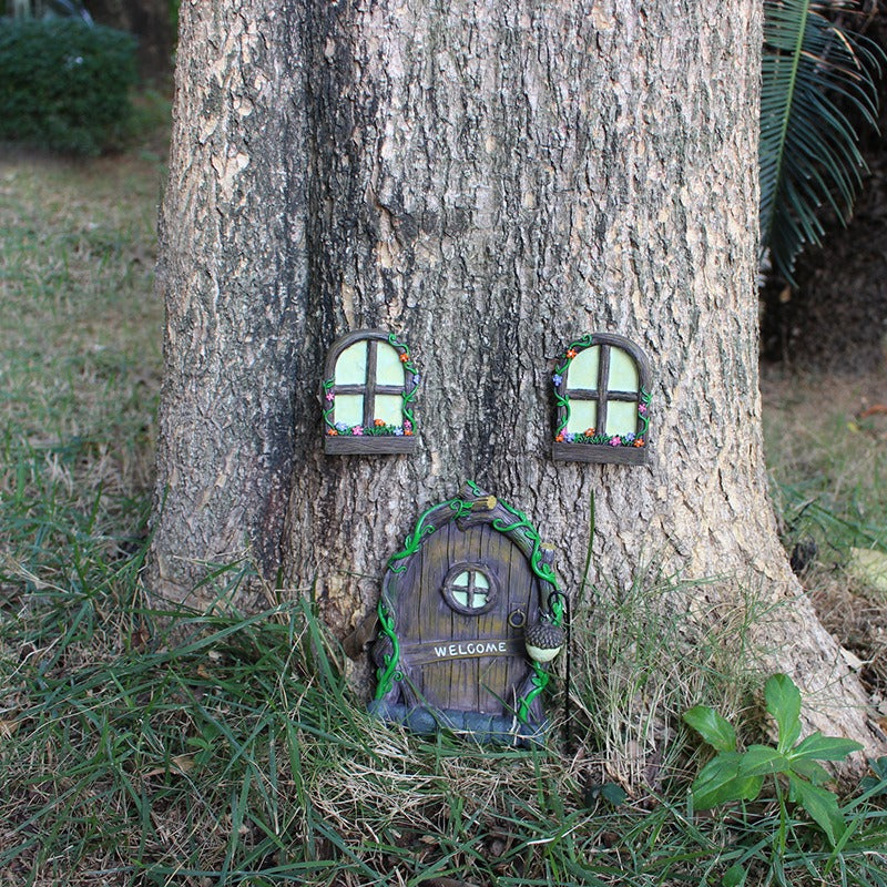 Glow-in-the-Dark Fairy Door for Trees and Garden Decor