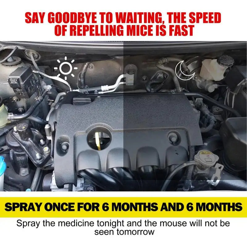 Car Engine Rodent Repellent Spray, Long-Lasting 60ml