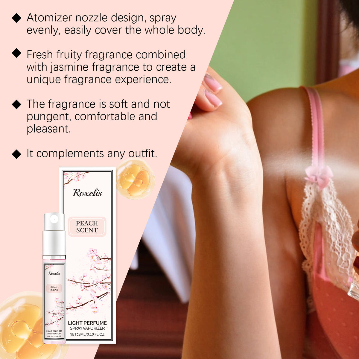Peach Perfume Spray for Fresh Everyday Fragrance Wear