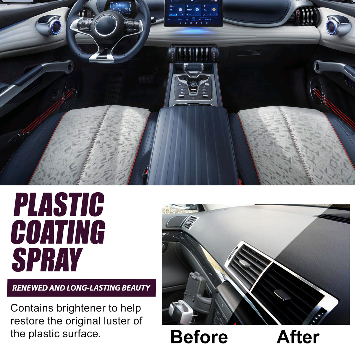 Automotive Plastic Spray for Dashboard Luster Care