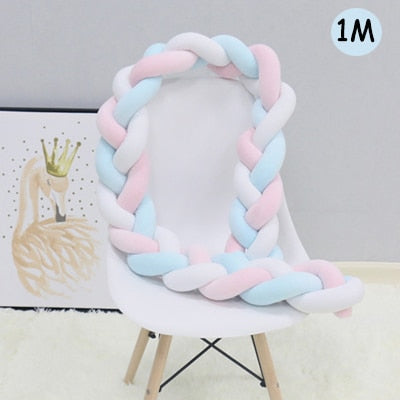 Braided Baby Bed Bumper for Cozy Nursery Bed Decor