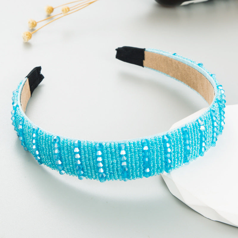 Beaded Headband for Face Washing & Bright Colorful Style