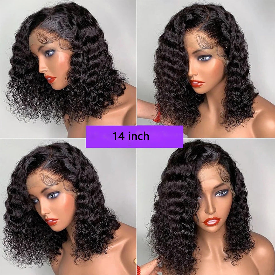13x4 Lace Front Bob Wig With Deep-Curly Human Hair