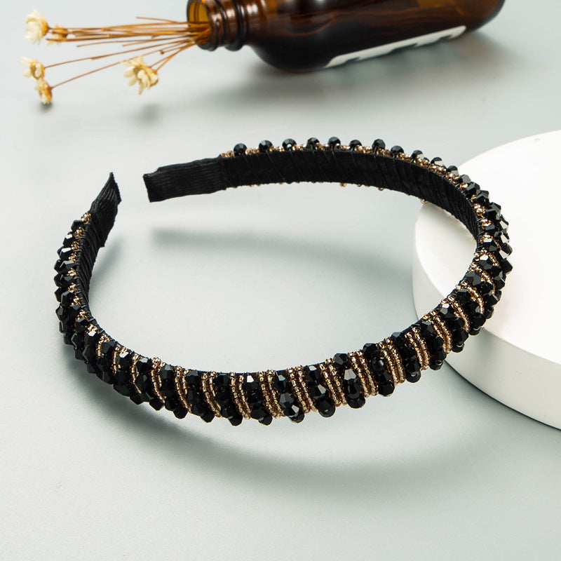 Beaded Hoop Headband — Padded Korean Face-Wash Hair Band