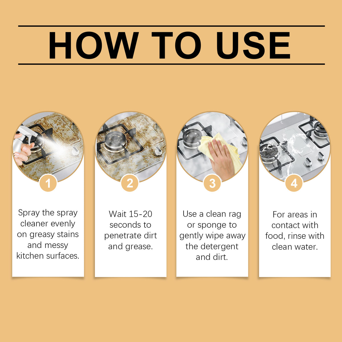Grease Remover Spray for Kitchen Surfaces & Ovens