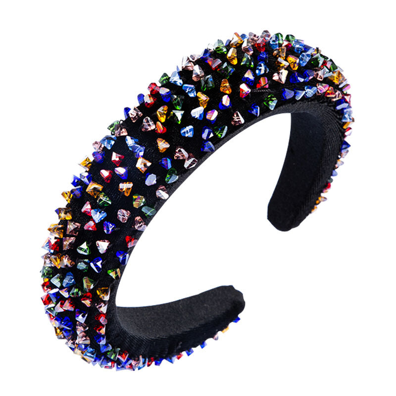 Beaded Headband With Hand-Stitched Baroque Sparkle