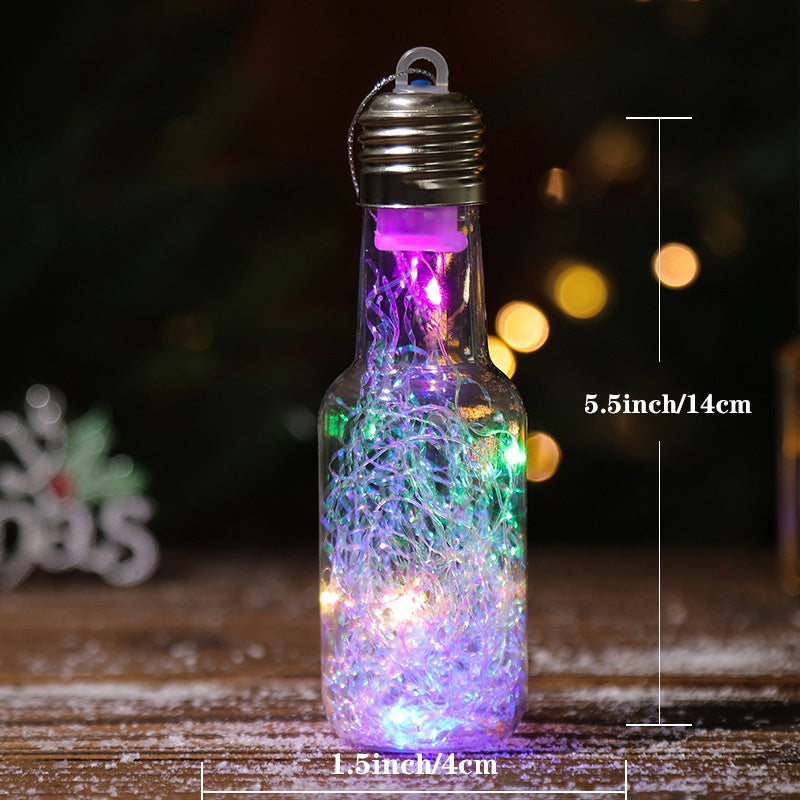 Wooden Christmas Ornaments with Glowing LED Noses