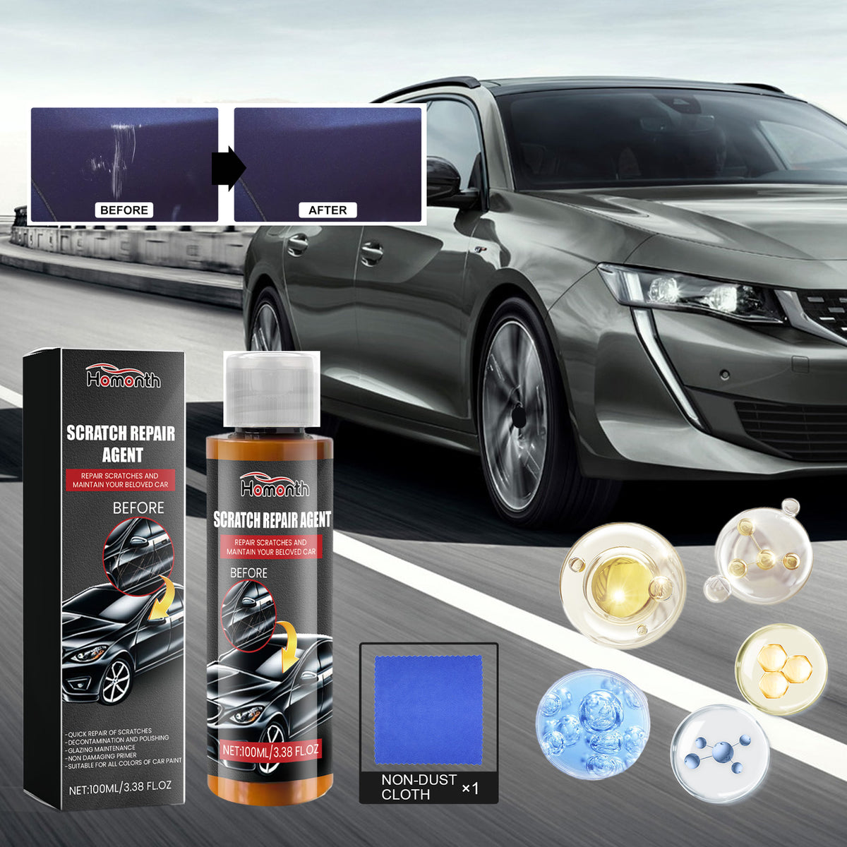 Car Scratch Repair Wax for Fine Paint Marks & Shine