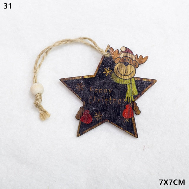 Wooden Christmas Tree Ornaments for Rustic Holiday Cheer