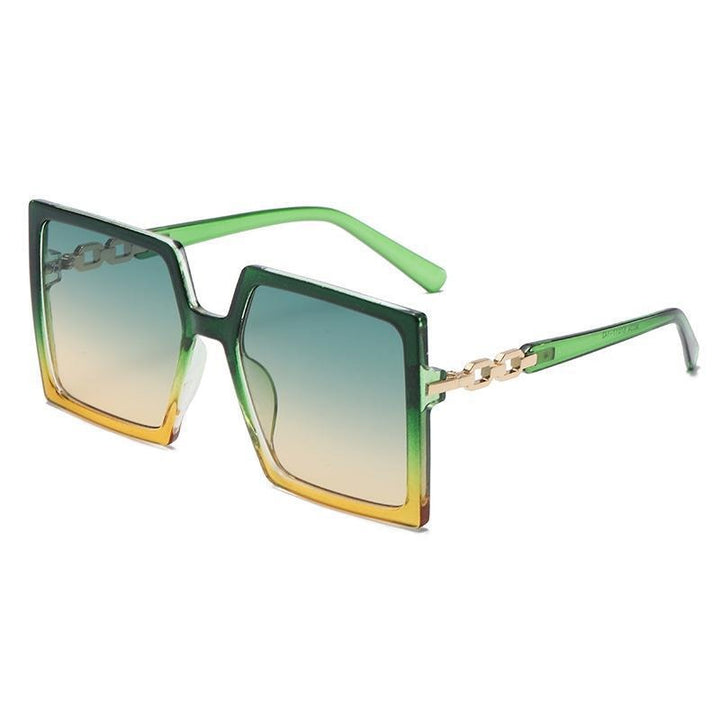 Women's Sport Sunglasses With Oversized Gold Chain Frames