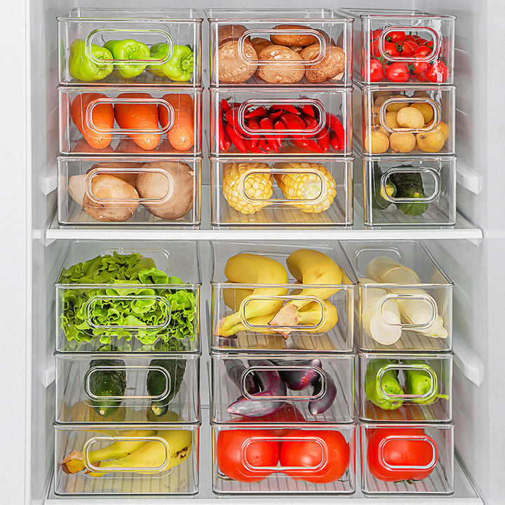 Clear Fridge Storage Bins, Stackable Produce Organizer
