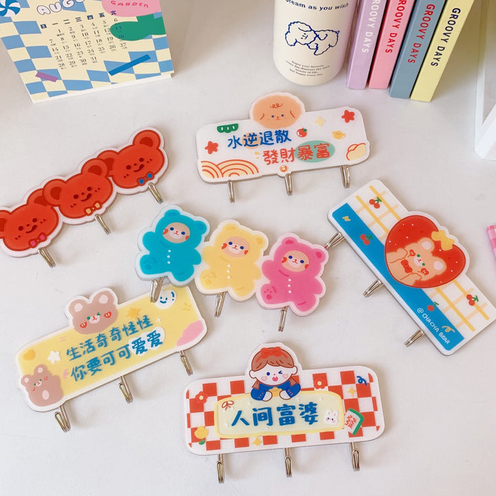 Cute Adhesive Wall Hooks for Dorm Doors, No Drilling