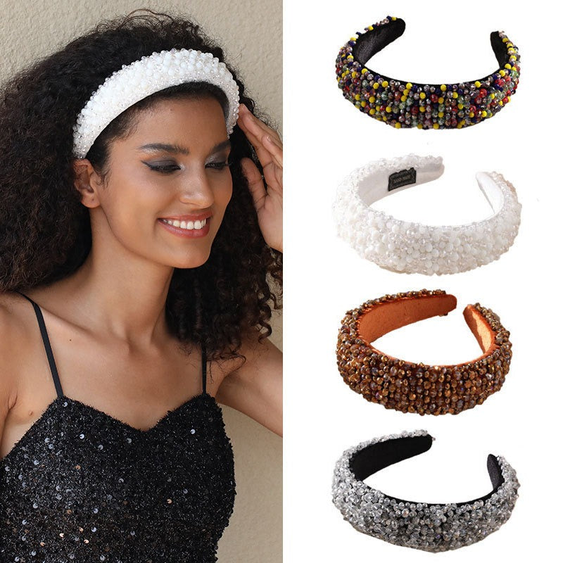 Beaded Crystal Headband for Glamorous Occasion Style
